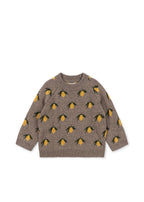 Konges Sløjd Belou lemon knit sweater, front view on white background