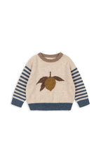 Front view of the Konges Sløjd Billi Sweater in Lemon on a white background.