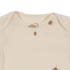 Close-up of Konges Sløjd Body in Lemon fabric and collar
