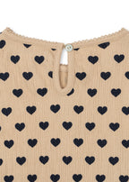 Close-up of Konges Sløjd Chleo blouse in coeur eclipse fabric