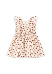 Back view of a Konges Sløjd Cianna bow dress in Amour rouge on a white background