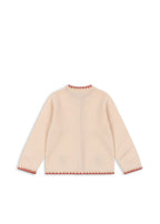 Back view of the Konges Sløjd Collette Cardigan in Rosey on a white background.