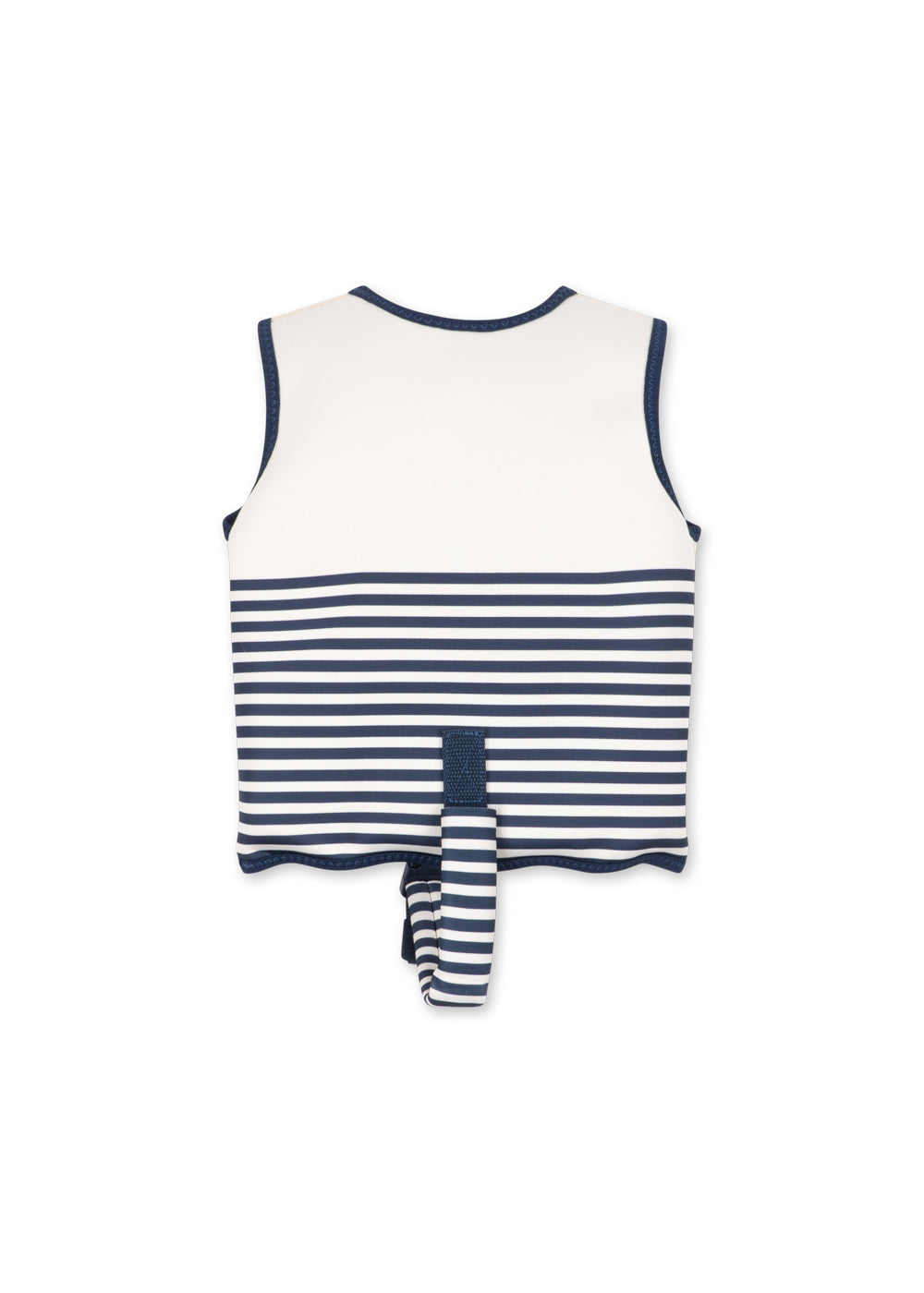 Back view of a Konges Sløjd Ellis swim vest in Marin stripe on a white background