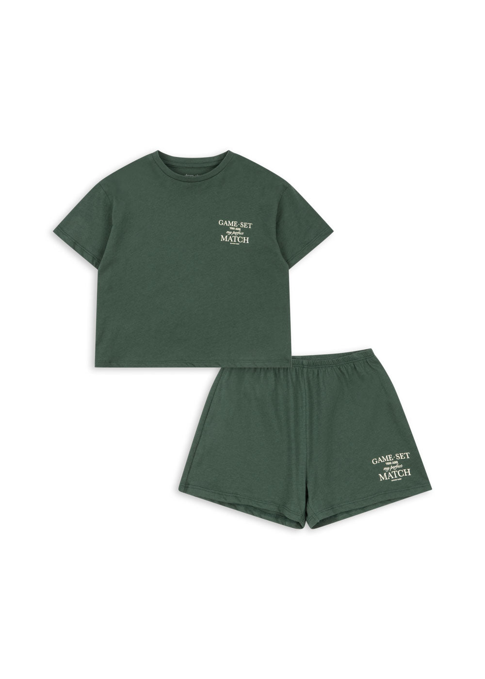Front view of a Konges Sløjd Famo set in cilantro on a white background