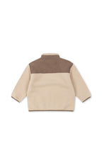 Konges Sløjd Flynn fleece jacket in Oxford Tan, back view on a white background
