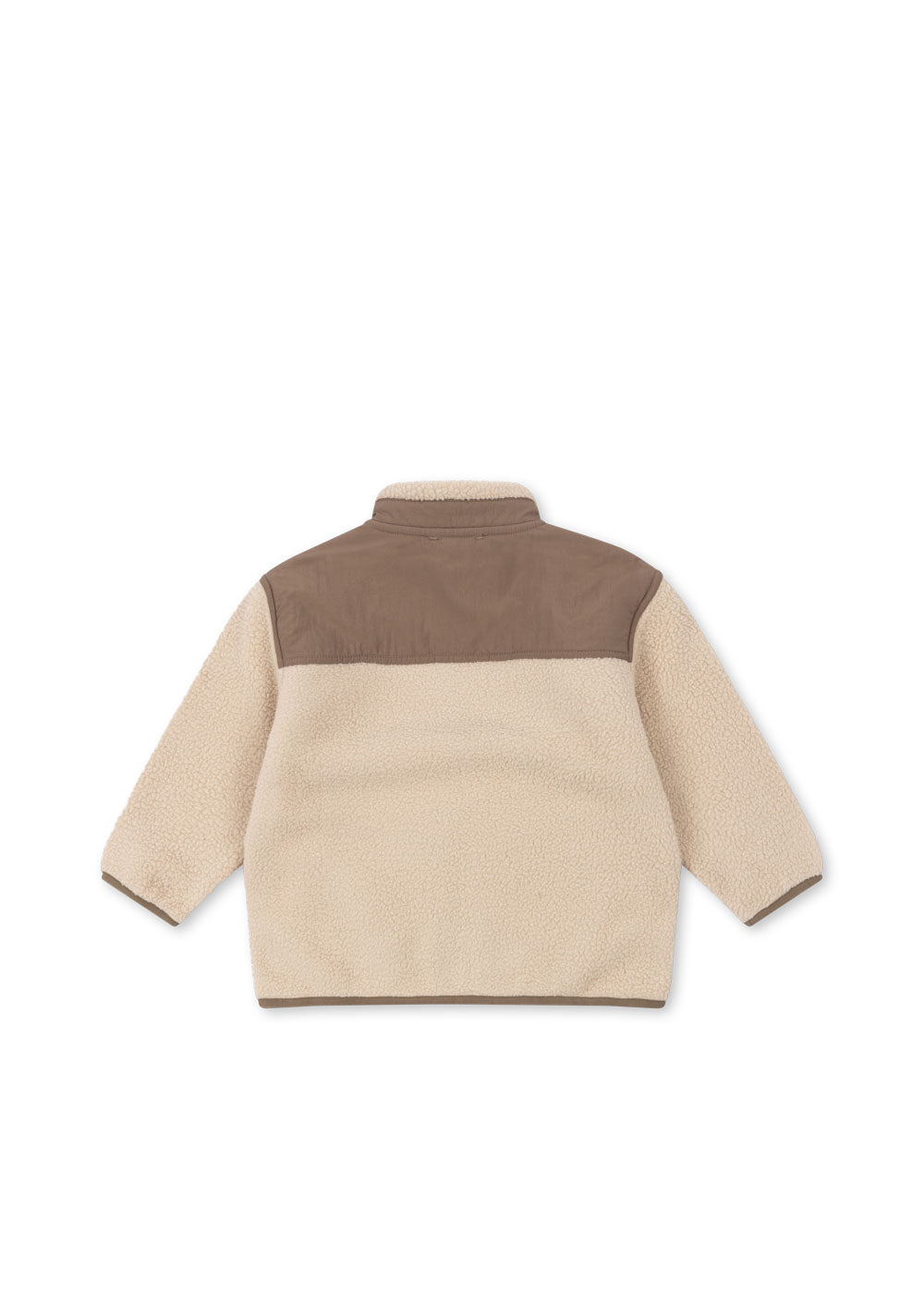 Konges Sløjd Flynn fleece jacket in Oxford Tan, back view on a white background