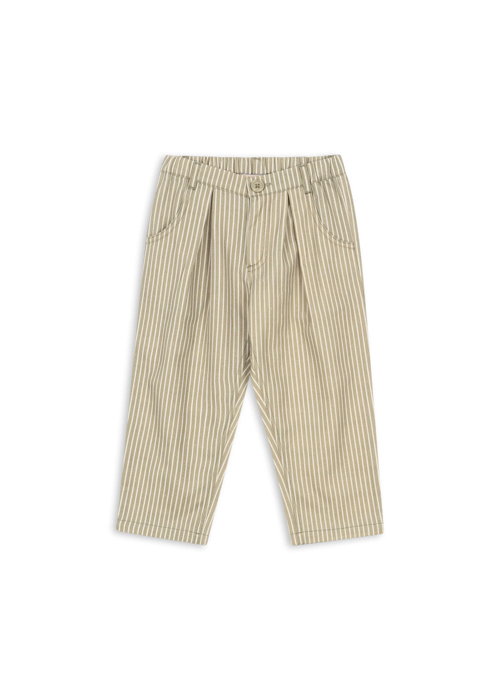 Konges Sløjd Frankie pants in Tea stripe, front view on a white background