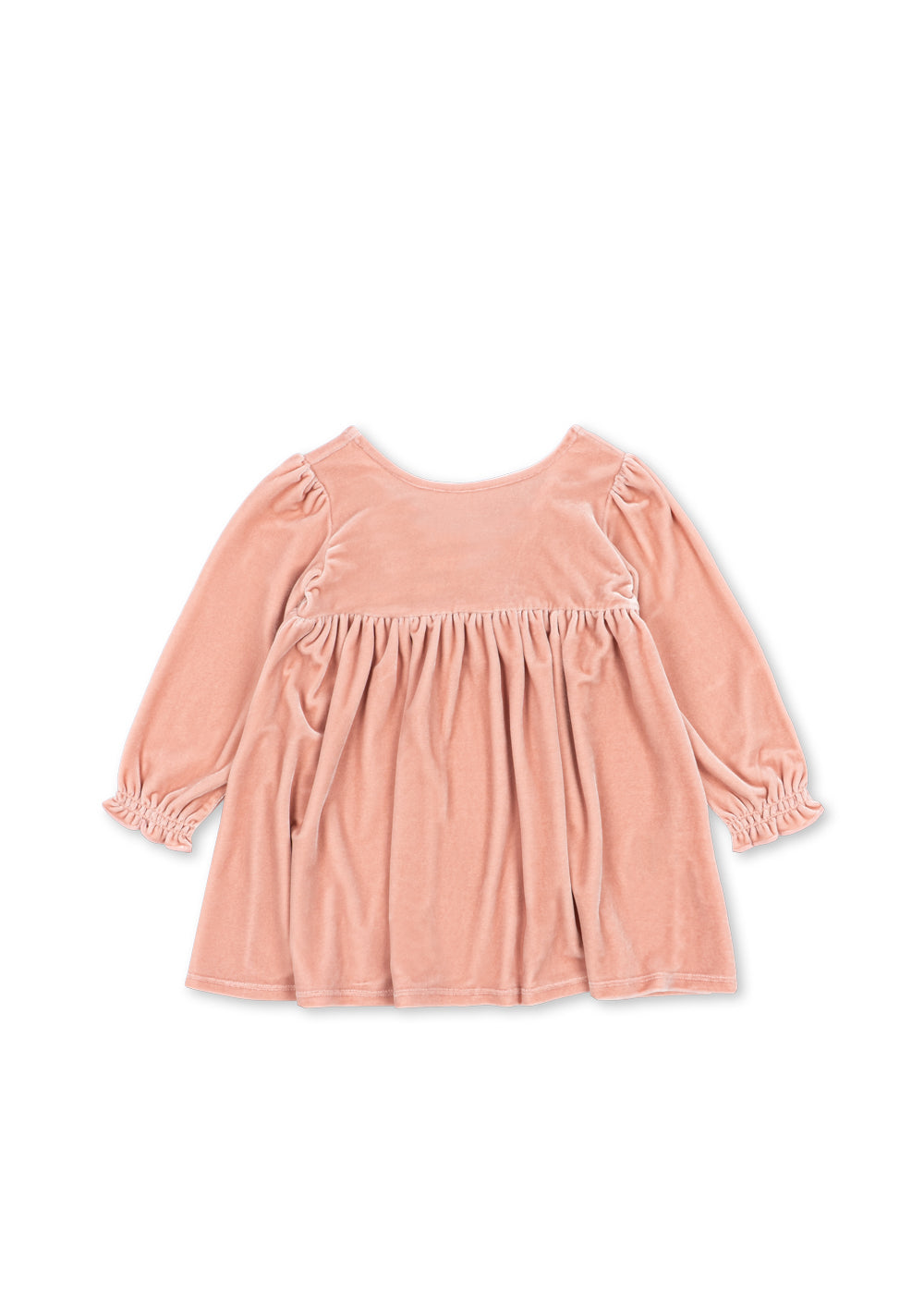 Front view of the Konges Sløjd Gia Bow Dress in Mellow Rose on a white background.