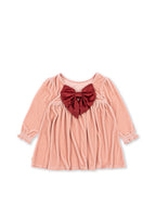 Back view of the Konges Sløjd Gia Bow Dress in Mellow Rose on a white background.