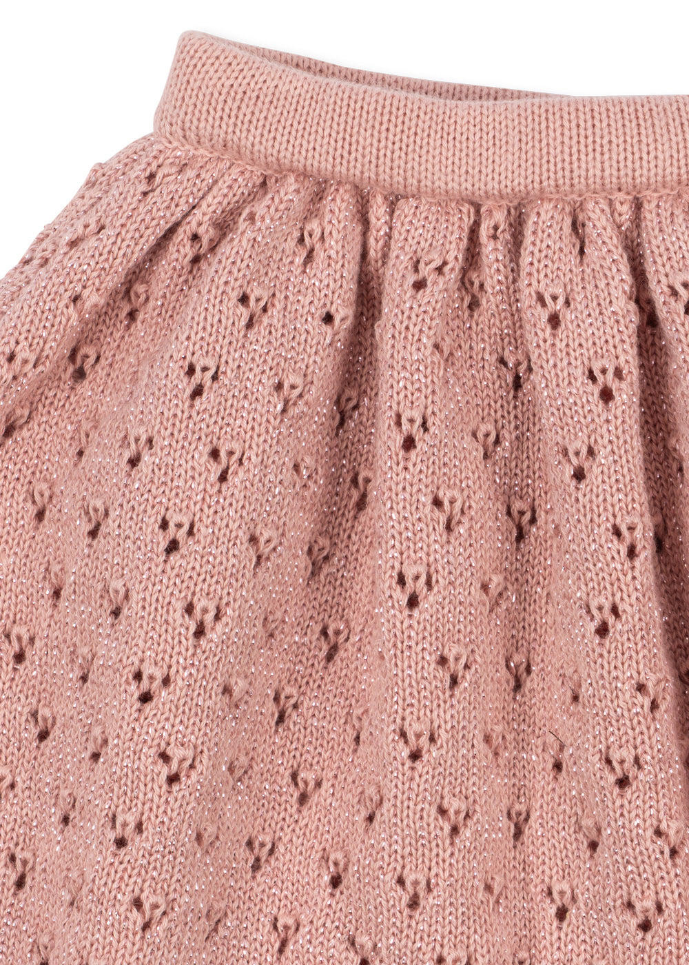 Close-up of the Konges Sløjd Holiday Skirt in Mellow Rose on a white background.