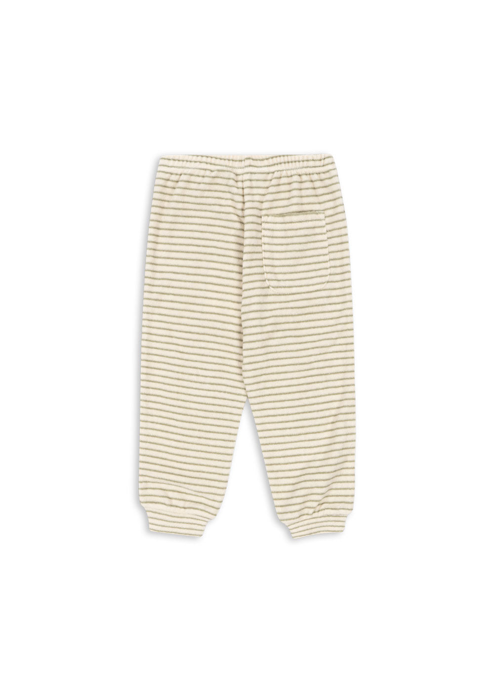 Konges Sløjd Itty sweat pants in Tea stripe, back view on a white background