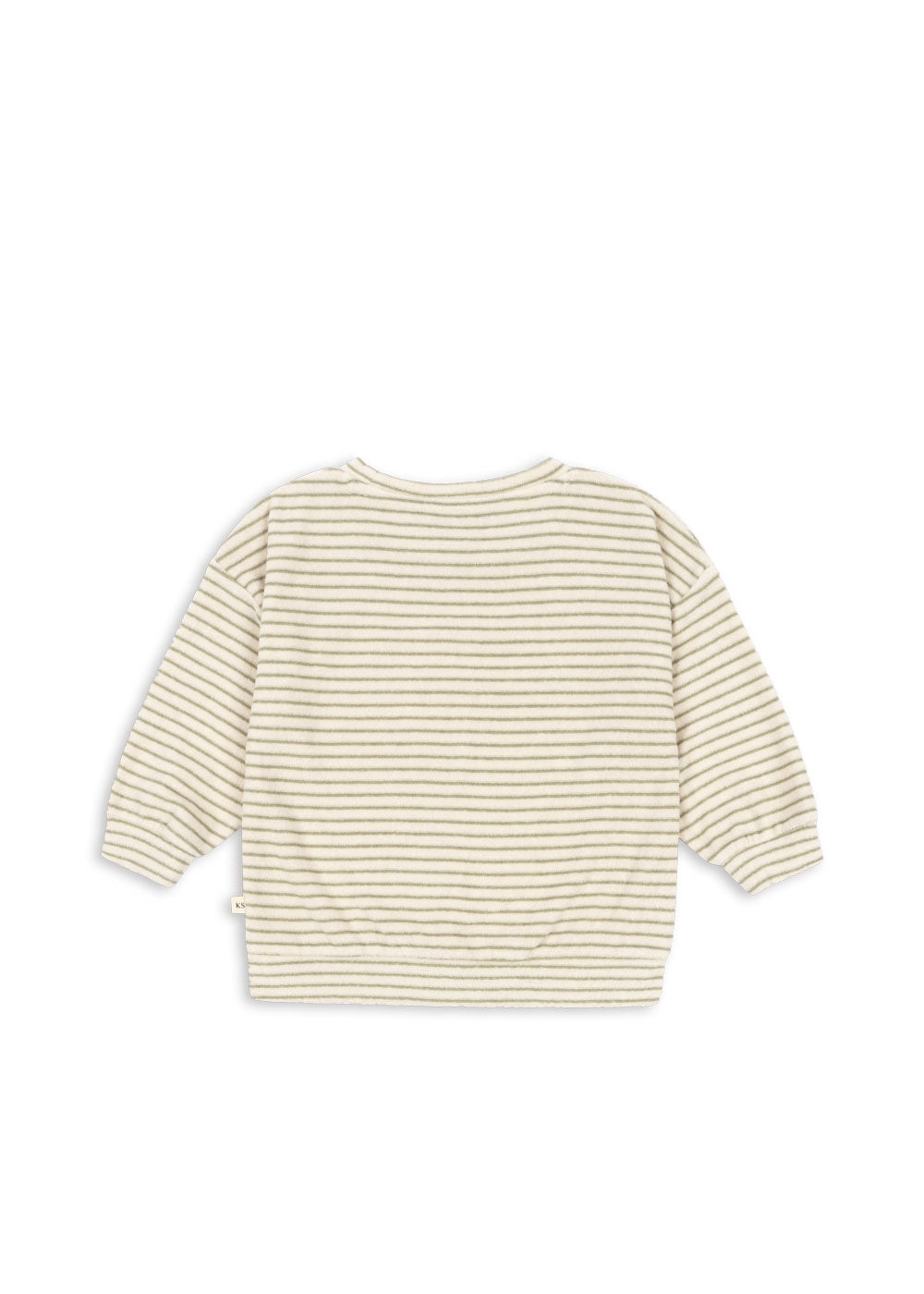Konges Sløjd Itty sweat shirt in Tea stripe, back view on a white background