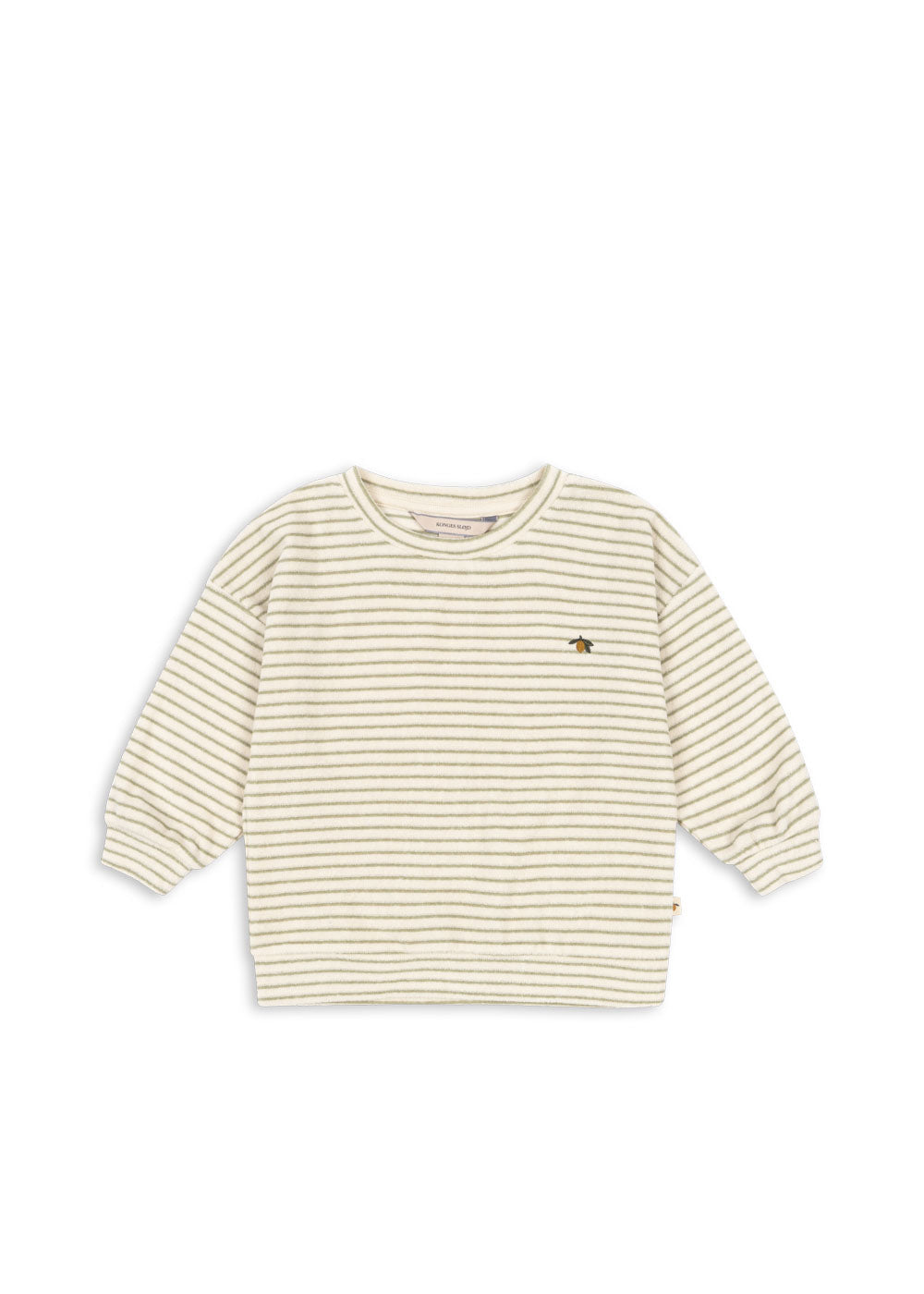 Konges Sløjd Itty sweat shirt in Tea stripe, front view on a white background