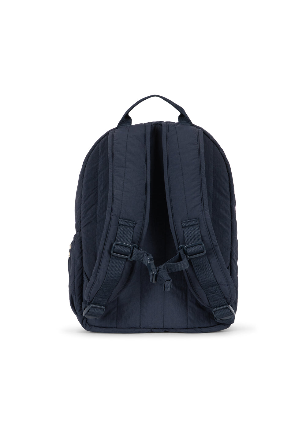 Back view of the Konges Sløjd Juno Backpack in Total Ecllipse on a white background.