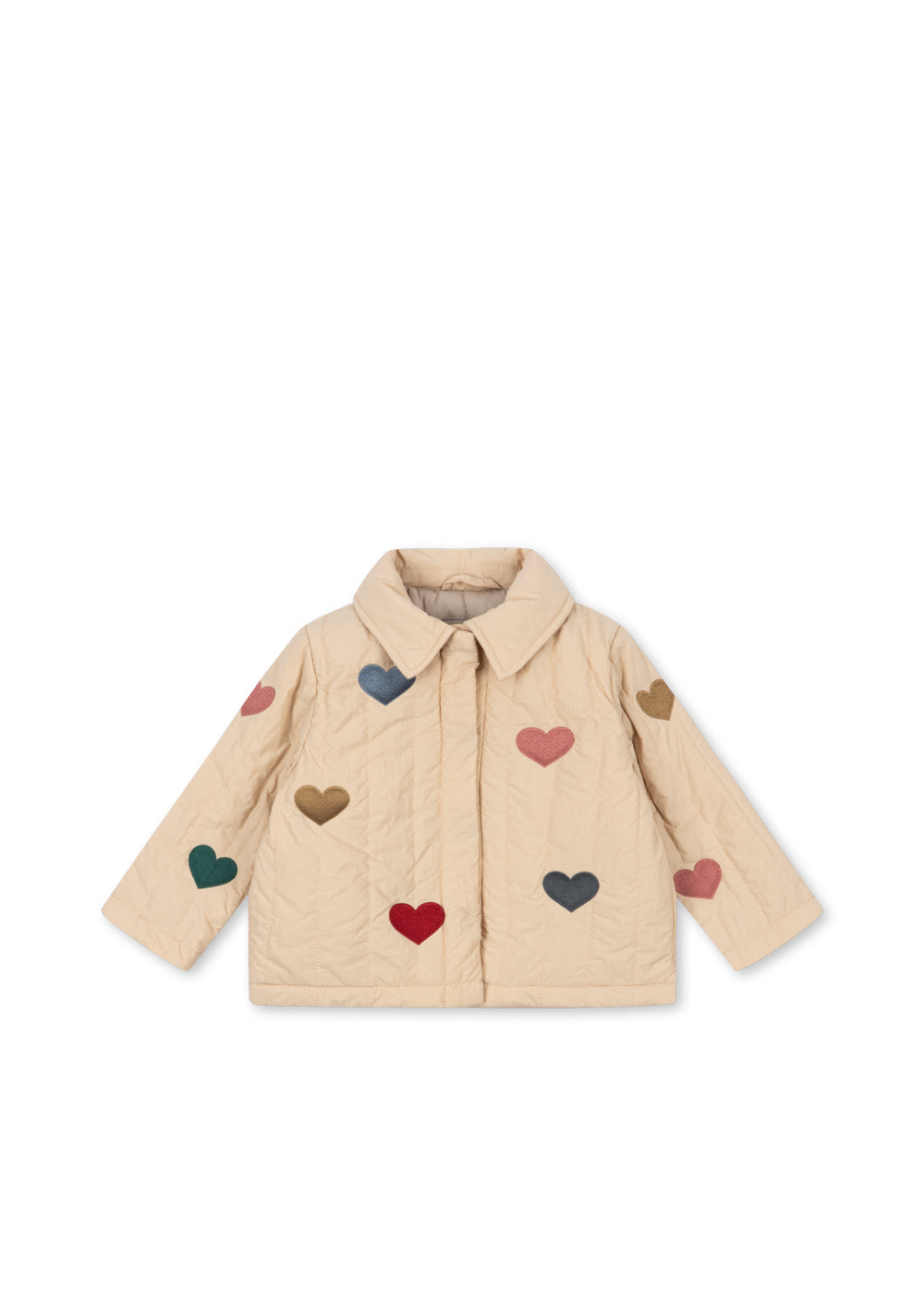 Front view of the Konges Sløjd Juno Collar Jacket in Bon Coeur Coloré on a white background.
