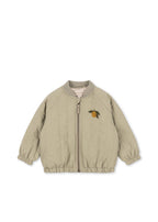 Front view of the Konges Sløjd Juno Terry Bomber jacket in Laurel Oak on a white background.