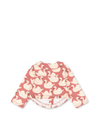 Back view of the Konges Sløjd Magot Frill Jacket in Swan Rose on a white background.