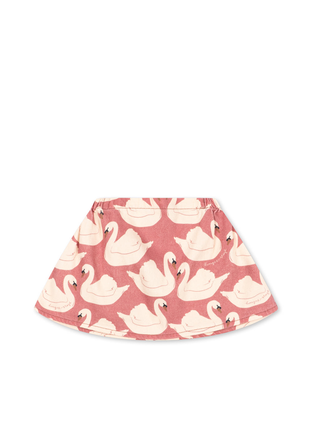Front view of the Konges Sløjd Magot Skirt in Swan Rose on a white background.