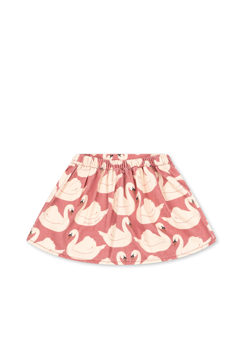 Back view of the Konges Sløjd Magot Skirt in Swan Rose on a white background.