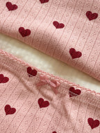 Close-up of Konges Sløjd Minnie underwear in Amour rouge fabric