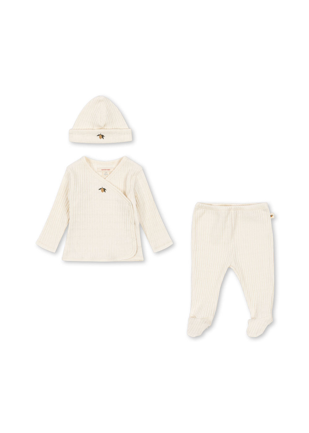 Konges Sløjd Nia take-me-home-set in Lemon, front view on a white background