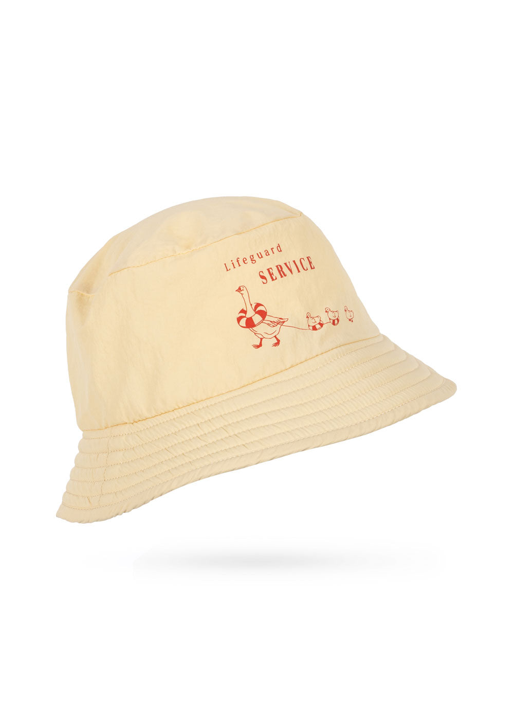 Konges Sløjd Pomio bucket hat in banana crepe on a white background