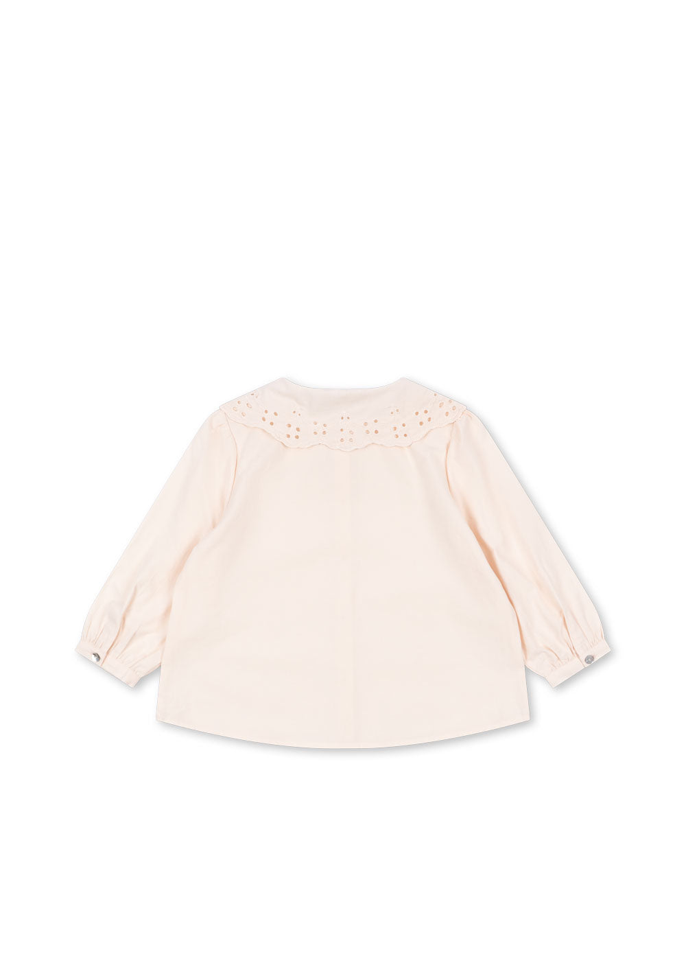 Back view of the Konges Sløjd Rilo Collar Shirt in Powder Puff on a white background.