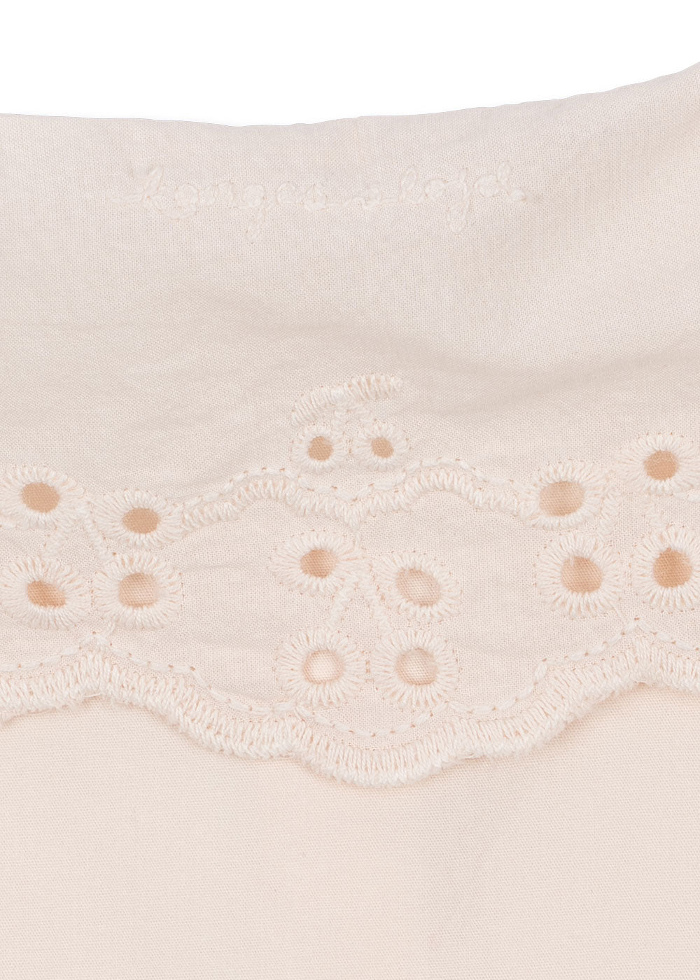 Close-up of the Konges Sløjd Rilo Collar Shirt in Powder Puff on a white background.
