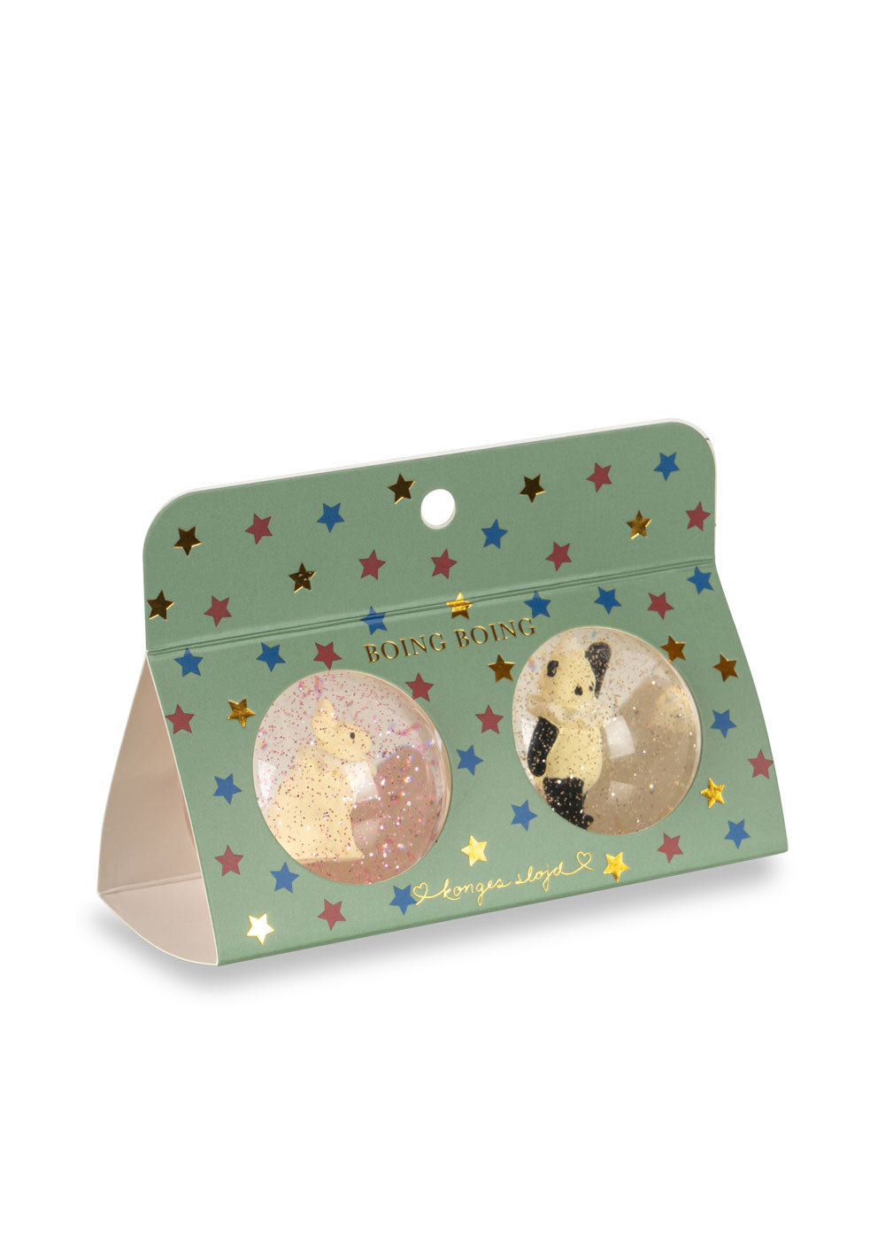 Konges Sløjd Bouncing Balls in Bunny/Panda in original packaging on a white background.