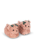 Front view of the Konges Sløjd Teddy Footies in Dusty Pink on a white background.