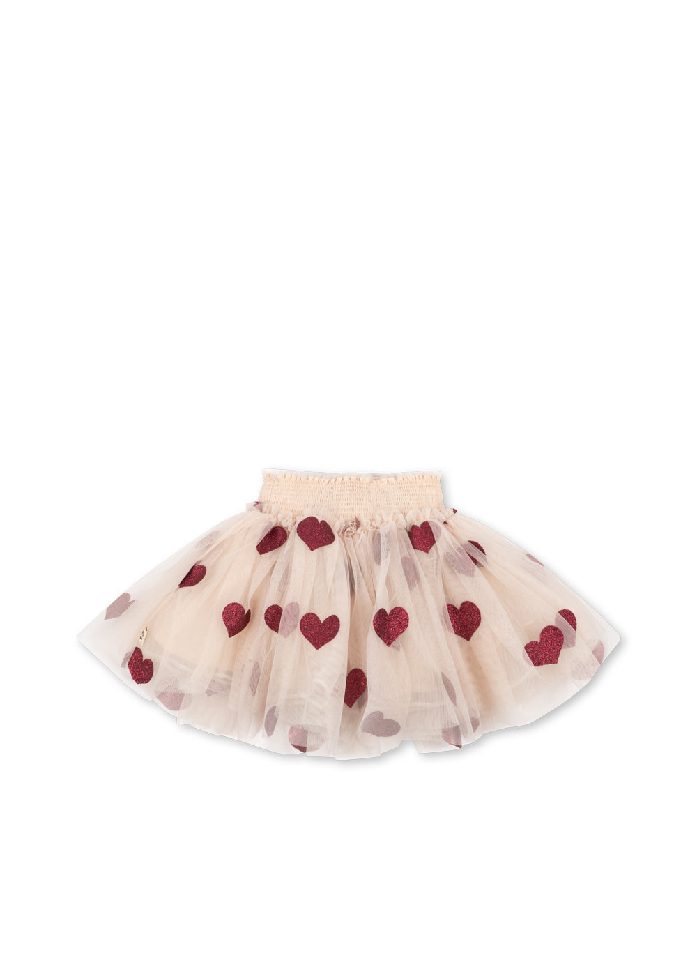Back view of the Konges Sløjd Tullie Smock skirt in Coeur Glitter on a white background.