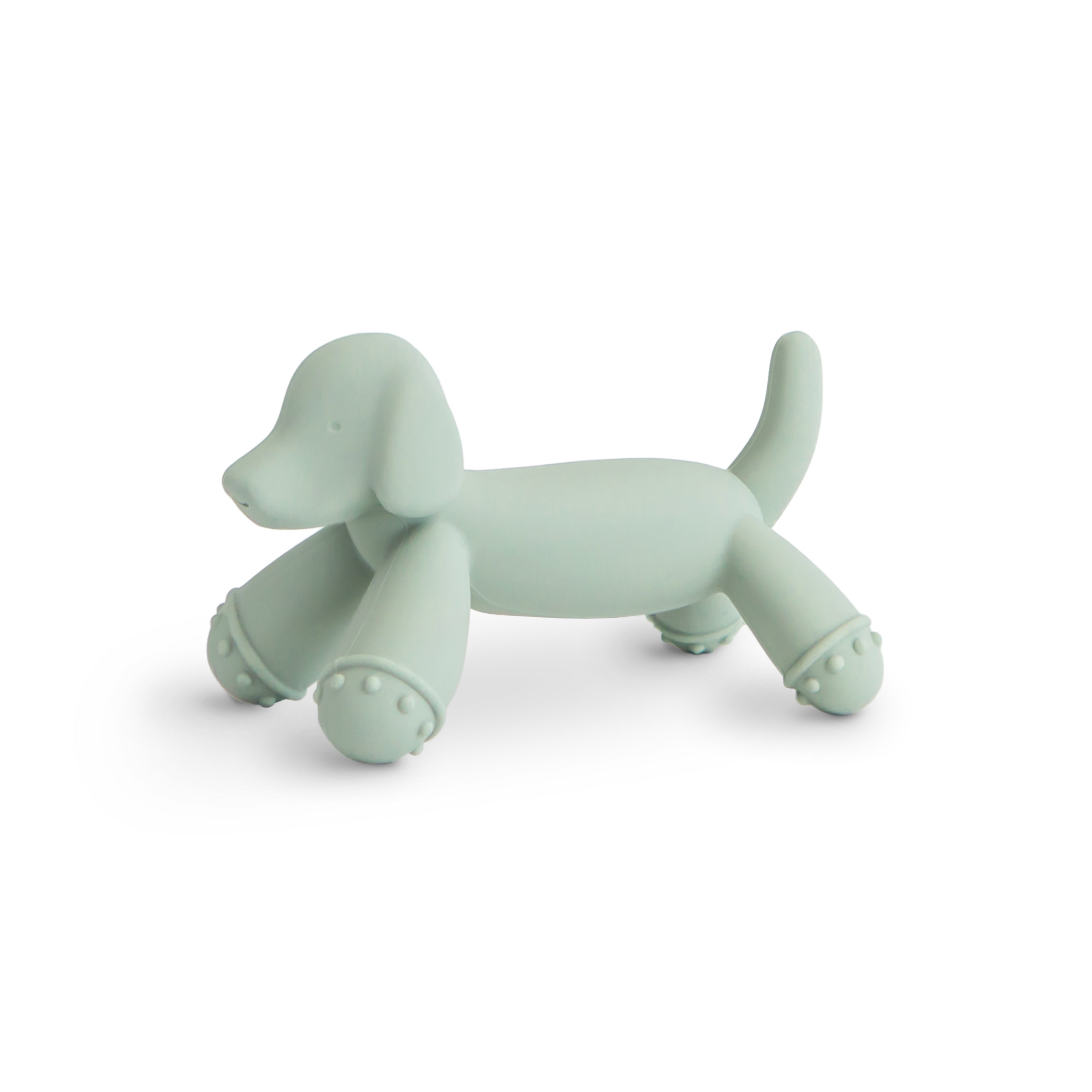Mushie figurine teether in Dog on a white background