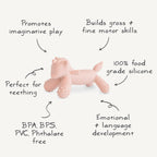 Graphic of a Mushie figurine teether in Unicorn