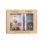 Mushie and Frigg giftbox in girl in original packagin on a white background