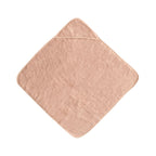 Mushie hooded towel in Blush unfolded on a white background