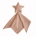 Mushie lovey blanket star in Natural on a white background