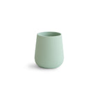 Mushie silicone starter cup in Cambridge blue on a white background