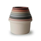 Mushie stacking cups in Original nested together on a white background