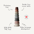 Graphic of Mushie stacking cups in Original
