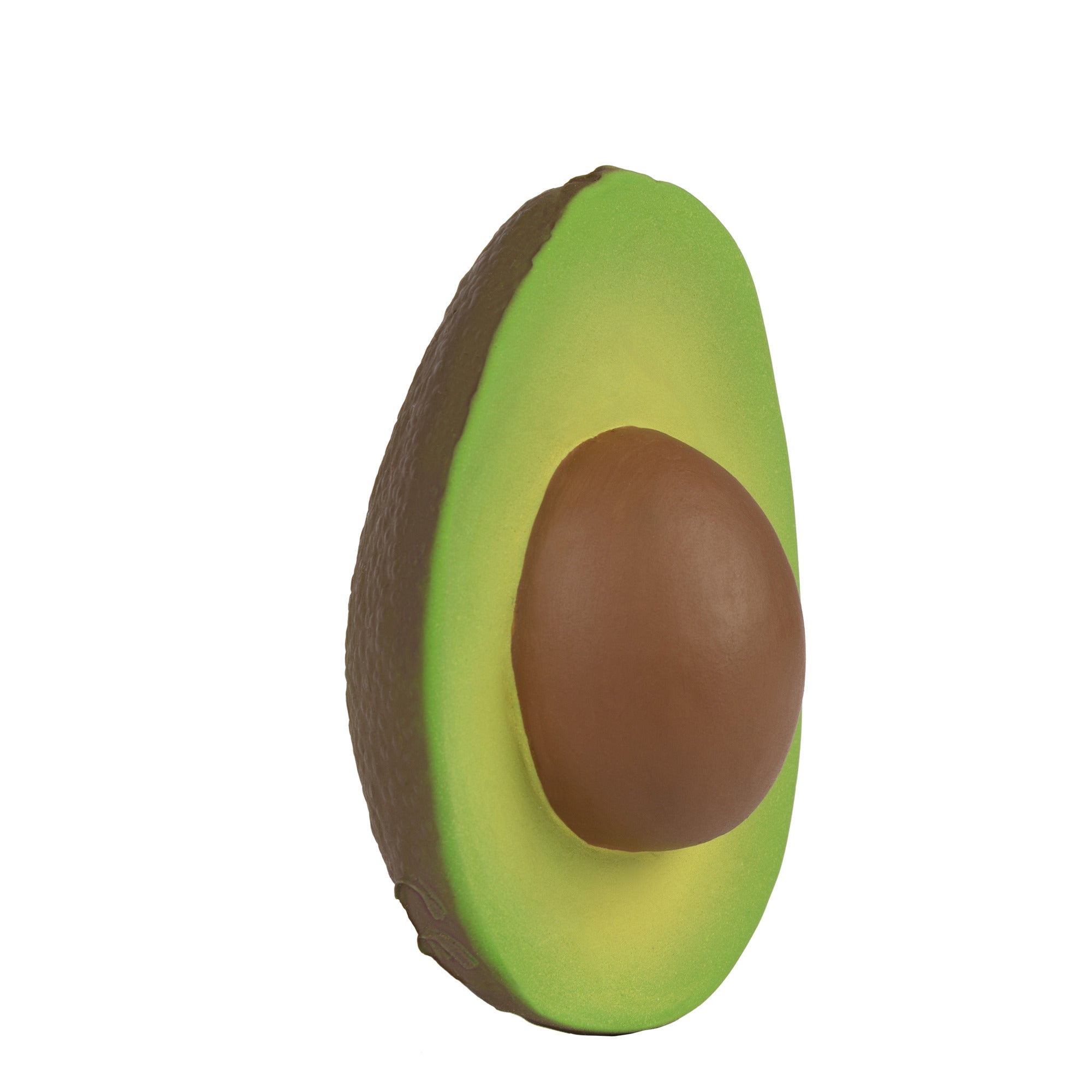 Oli & Carol Arnold the Avocado natural rubber teether on a white background