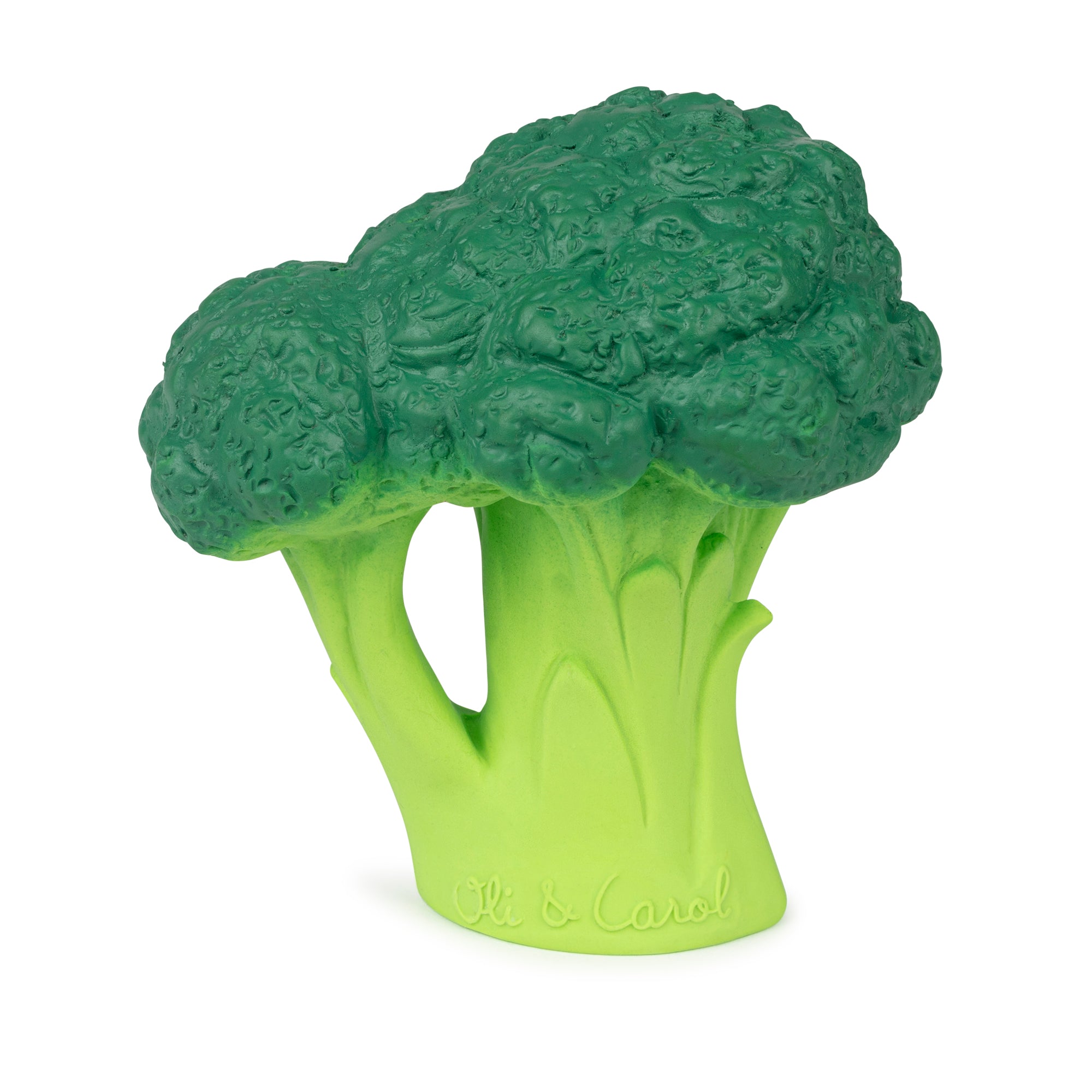 Oli&Carol Brucy the Broccoli natural rubber teether on a white background