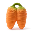 Oli&Carol Cathy the Carrot doudou teether in natural rubber on a white background