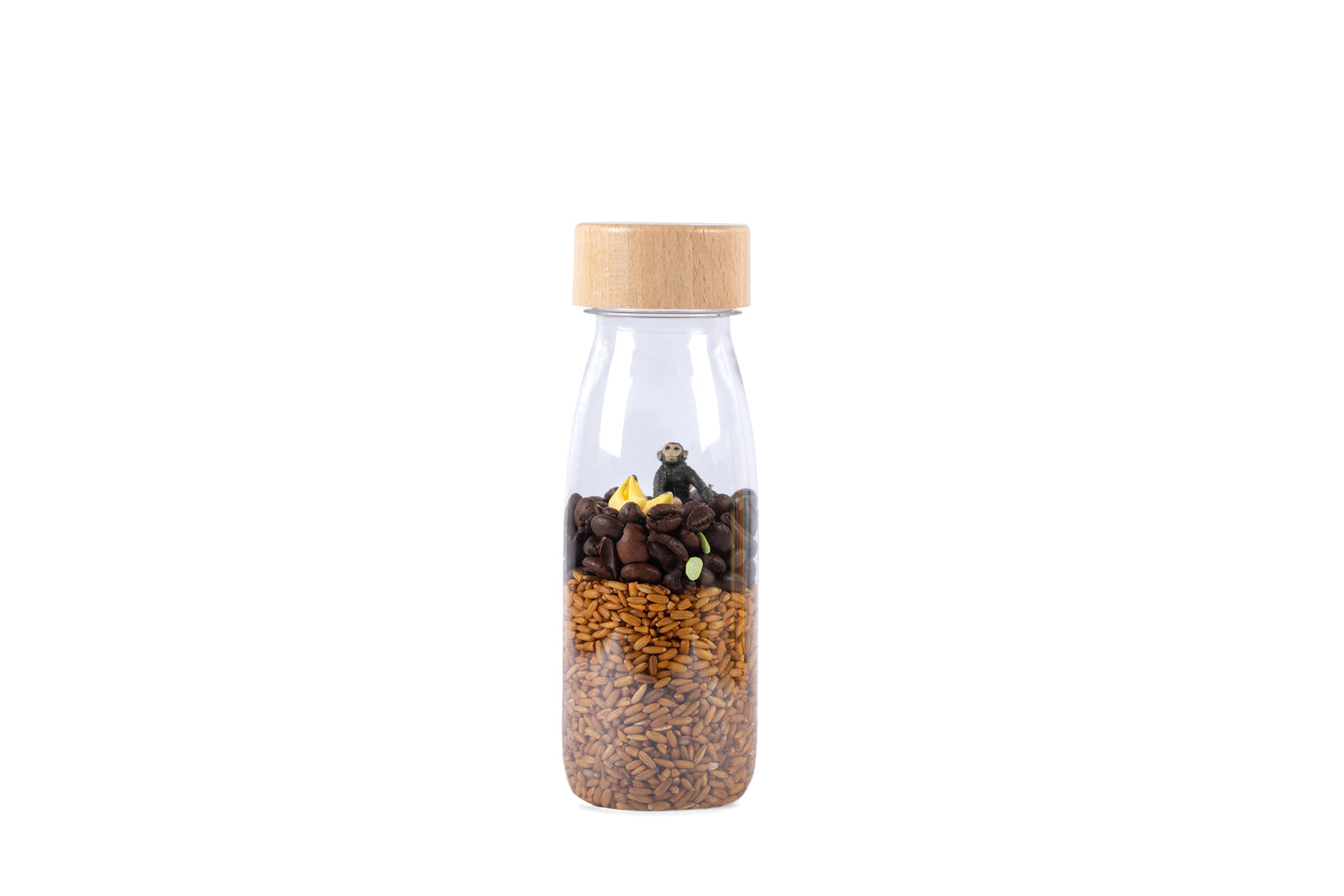 Petit Boum Monkey sensory bottle, front view