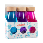 Petit Boum set of 3 Magic sensory bottles displayed with original packaging